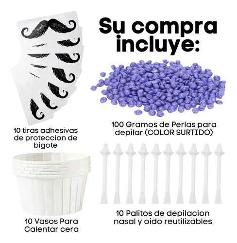 Kit De Cera Depilatoria Unisex Para Nariz Y Orejas, 100 G F