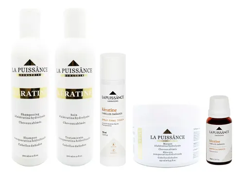 La Puissance Keratina Shampoo Enjuague Máscara Spray Ampolla