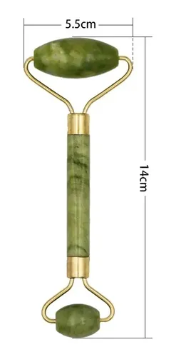 Masajeador Facial Corporal Rodillo Piedra Jade Verde Premium
