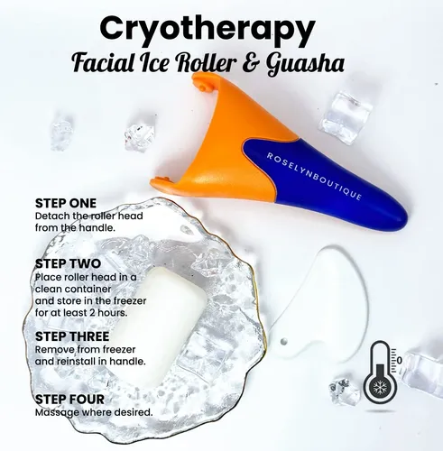 Rodillo Facial Roselynboutique Ice Roller Gua Sha Naranja