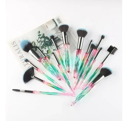 Set De 15 Cepillos De Cristal Con Mango Diamante