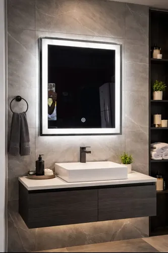 Espejo Led Rectangular 60x50cm Blanco Frío Forja.2s