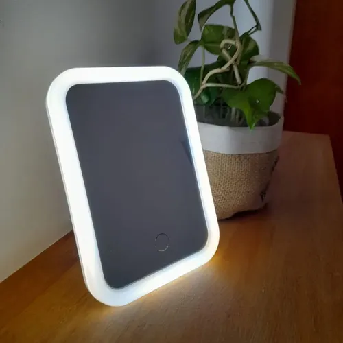 Espejo Cuadrado Led Maquillaje 3 Tonos De Luz