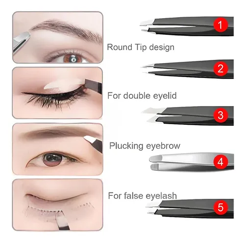 Pinzas Profesionales Acero Inoxidable Para Cejas Y Vello