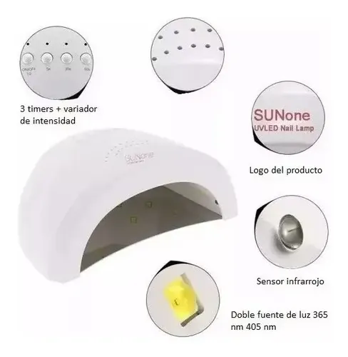 Cabina Uv/led Sun 48w Timer Y Sensor Uñas Gel Esmaltado Semi