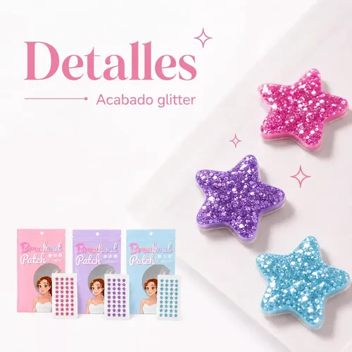 Parches Para Granos Estrella Glitter Acné X40