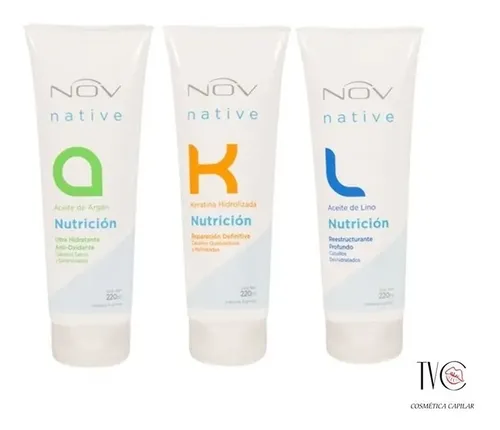 Combo Nutricion 220grs Nov De Argan + Keratina + Lino