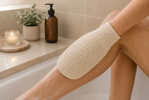 Manopla Exfoliante Zeva Natural para Baño Corporal