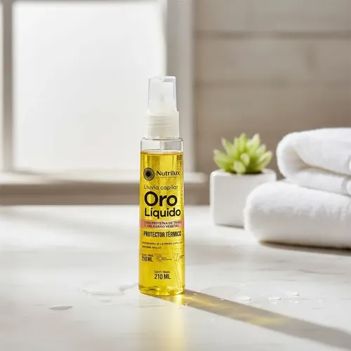 Lluvia Capilar Oro Liquido X210ml Protector Termico Colageno