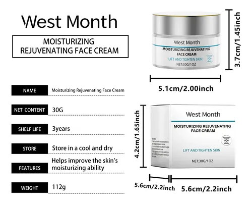 Crema Facial Hidratante West Month Para Piel Seca