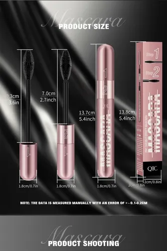 Mascara De Pestañas Rimel 2 En 1 Waterproof Volumen Y Largo