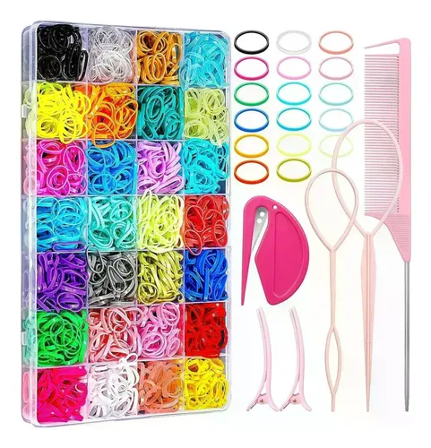 Set De 1500 Peines Elásticos Con Accesorios Para El Cabello