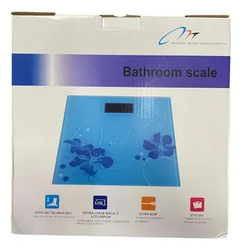 Balanza Personal Digital De Baño Con Diseños Color Celeste