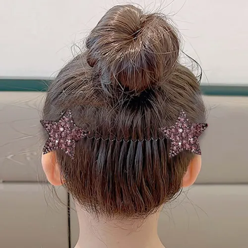Herramienta De Peinado Con Diamantes De Imitación Rosa