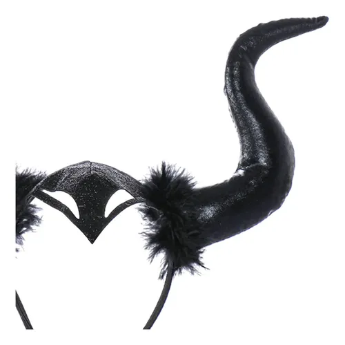 Diadema Con Cuernos De Halloween, Aro Para El Pelo Del Negro
