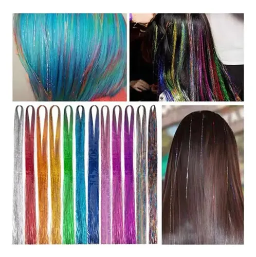 Extensiones De Cabello A Tinsel Hair De 12 Colores Para Muje