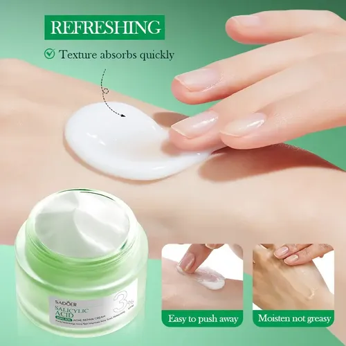 Crema Facial De Ácido Salicílico Acne Piel Grasa Sadoer