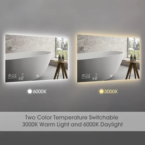 Espejo Led Baño Anti Vaho Doble Luz Wifi 80×60 Cm