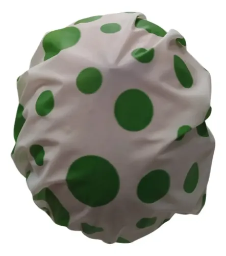Cofia Gorro Pvc Baño Ducha Peluqueria Impermeable Elastico Color Lunares Verde Manzana