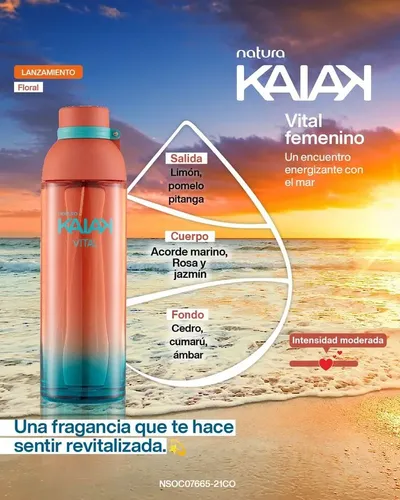 Kit Perfumes Natura Femenino X3: Kaiak Vital X2 Y Kaiak Aero