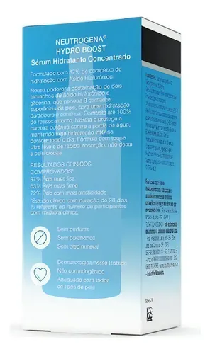 Serum Hidratante Concentrado Neutrogena® Hydro Boost 30 Ml Momento de aplicación Día/Noche Tipo de piel Todo tipo de piel