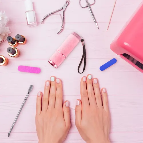 Mini Lámpara De Uñas Led Uv Portátil Con Limas Y Empujador