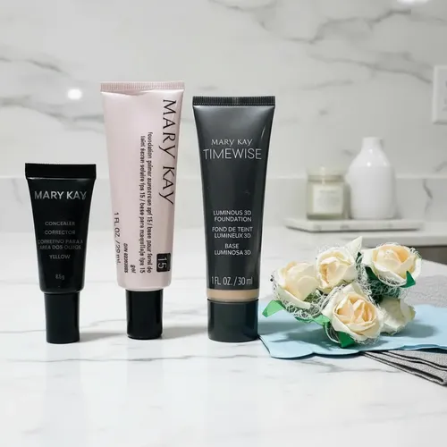 Box Regalo Maquillaje Mary Kay(prebase+base+corrector Yelow)