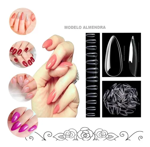 Tips Nails Paris Night X500 Soft Gel, Press On Coffin Bolsa