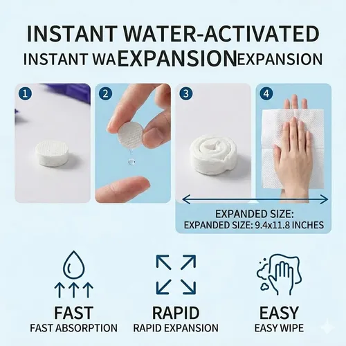 Compressed Towels 30 Pack  Disposable Pure Cotton Face