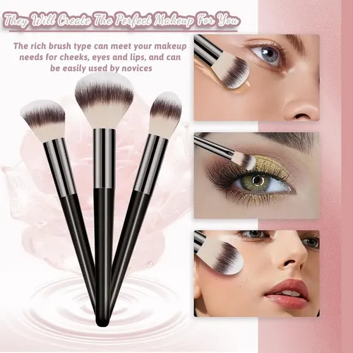 Juego Completo De 40 Esponjas Y Pinceles De Maquillaje Coffe Mediana