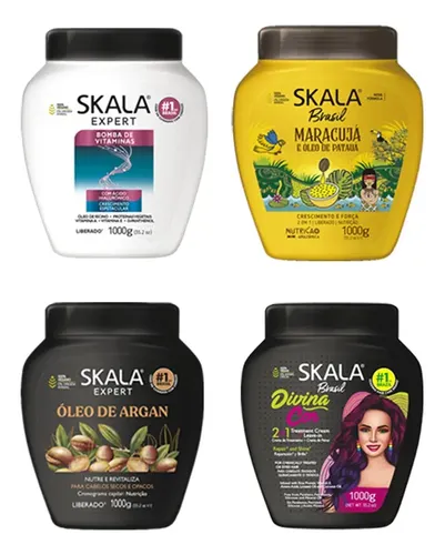 Máscara Baño De Crema Skala Tratamiento Capilar 1000gr X2
