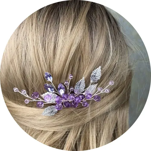Tocados Novia Peineta Perlas, Accesorios Cabello Tiara Lilac