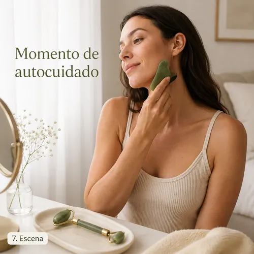 Masajeadores Gua Sha Y Roller Facial Piedra Natural