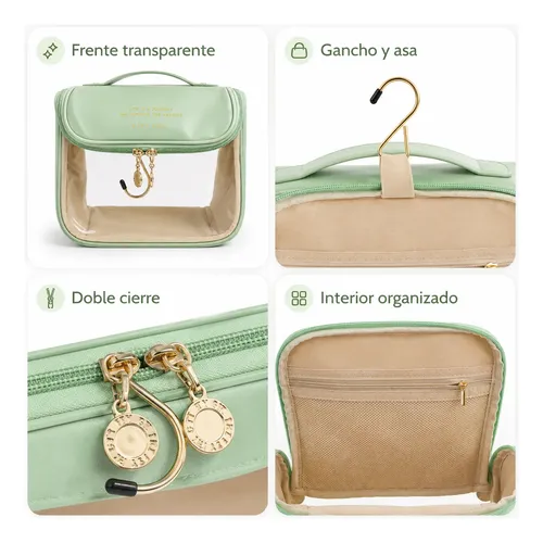 Neceser Organizador Transparente Maquillaje Viaje Colgante