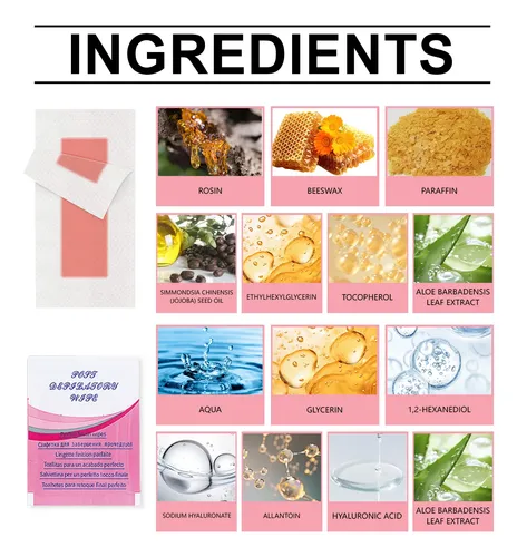 Bandas De Cera Facial Con Aloe Vera Y Ácido Hialurónico