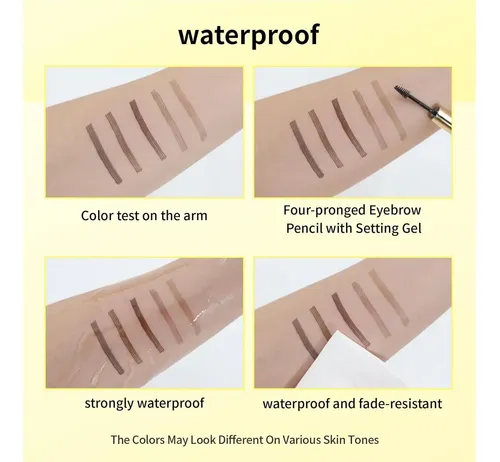 Lápiz De Cejas 2-en-1 W3w Marrón Oscuro Impermeable