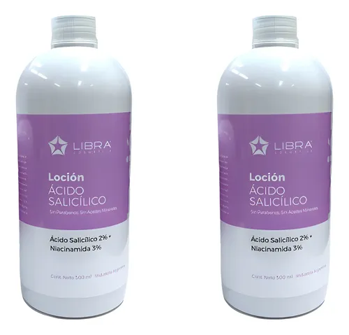 Loción Acido Salicílico 2% Niacinamida 3% X 500ml Libra X 2