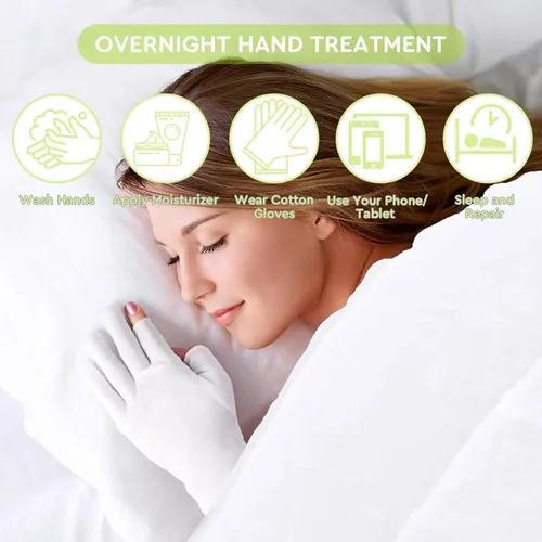 Guantes De Algodón Blancos Hidratantes Para Dormir 4 Pares