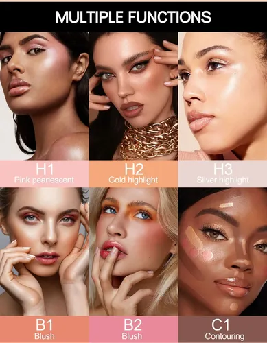 Maquillaje Líquido Iluminador Para Contorno Facial #3pcs-