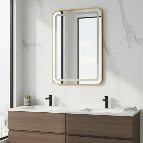 Espejo Rectangular 50x70cm Táctil Luz Led Baño Dormitorio