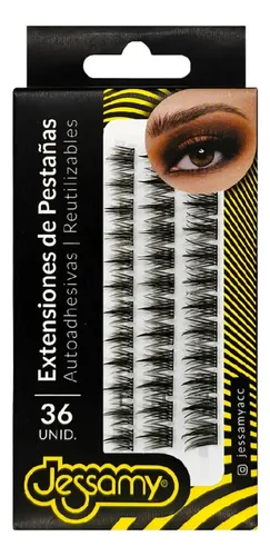 Extensiones Pestañas Autoadhesivas Jessamy Fibra Sintética 36u Negro