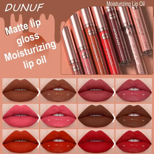 Labial Líquido Mate Y Brillo Labial 2 En 1 Dunuf