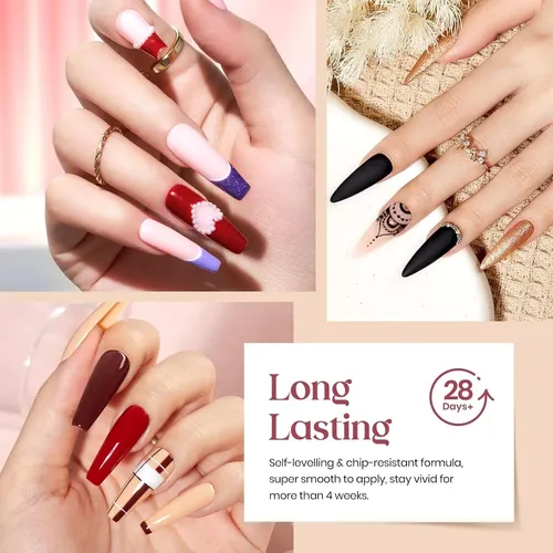 Set 36 Esmaltes Gel Colores Variados Con Base Y Top Coat