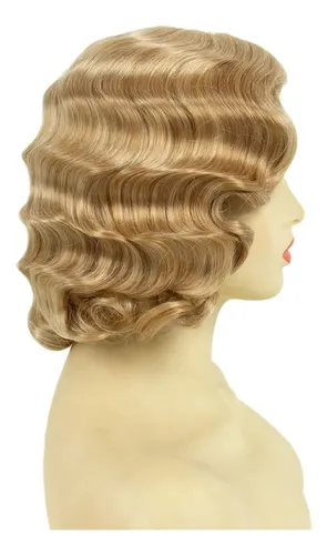 Peluca Medisifa Rubia 20s, Ondas De Dedo Largas Para Fiesta Blonde