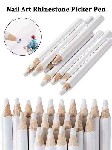 Lápices De Uñas Blancos Con Puntos Para Esmalte De Uñas (paq