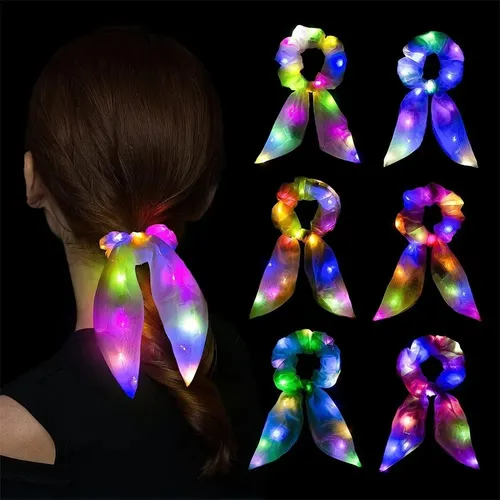 4 Gomas Led Luminosas Multicolor 3 Modos Fiesta Niñas