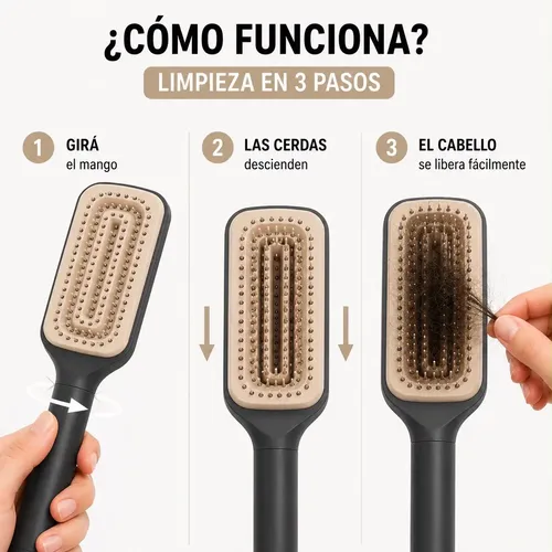 Cepillo Peine Para Cabello Pelo Desenredante Autolimpiante