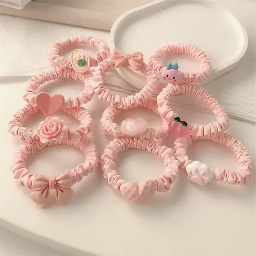 Diadema De Pelo Rosa Linda Para Niña Con Elástico