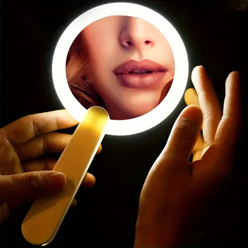 Espejo De Maquillaje Led Portátil, Compacto Y Fácil De Lleva