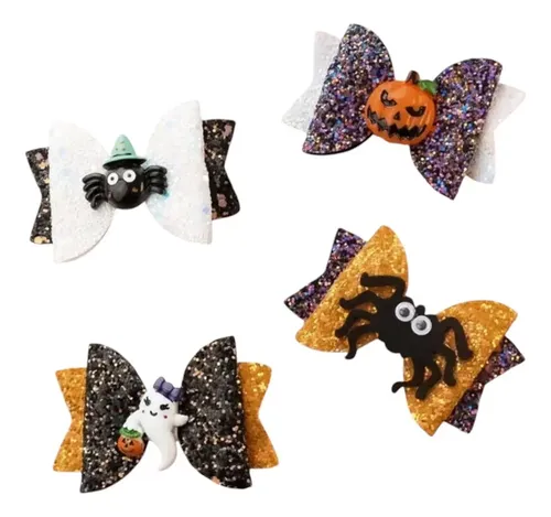 Moño Hebilla Broche De Pelo Halloween X4